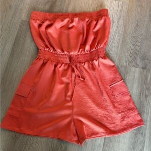 Blue Blush Women's Red Romper